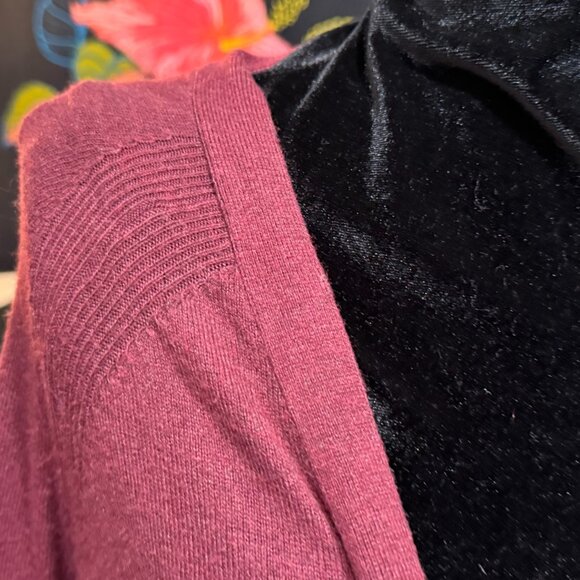 MOSSIMO Open Cardigan Sweater with Pockets, Cranberry, XXL - Picture 10 of 14